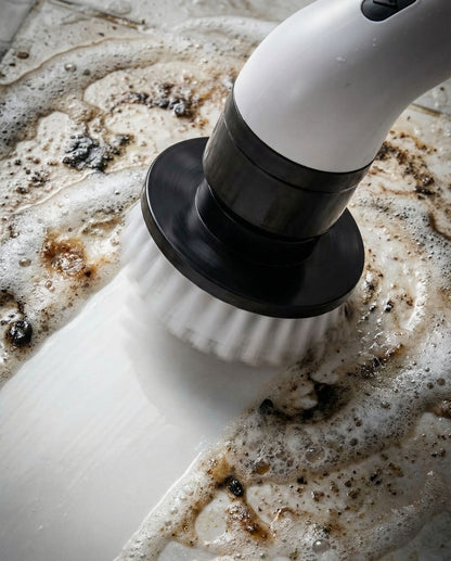 Electric Spin Scrubber Cordless - Power Scrubber for Shower Cleaning, Bathroom Scrub Brush with 7 Replaceable Brush Heads & Extendable Handle, 2-Speed Electric Cleaner