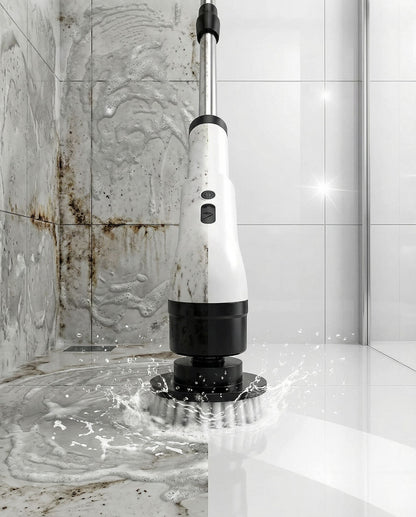 Electric Spin Scrubber Cordless - Power Scrubber for Shower Cleaning, Bathroom Scrub Brush with 7 Replaceable Brush Heads & Extendable Handle, 2-Speed Electric Cleaner