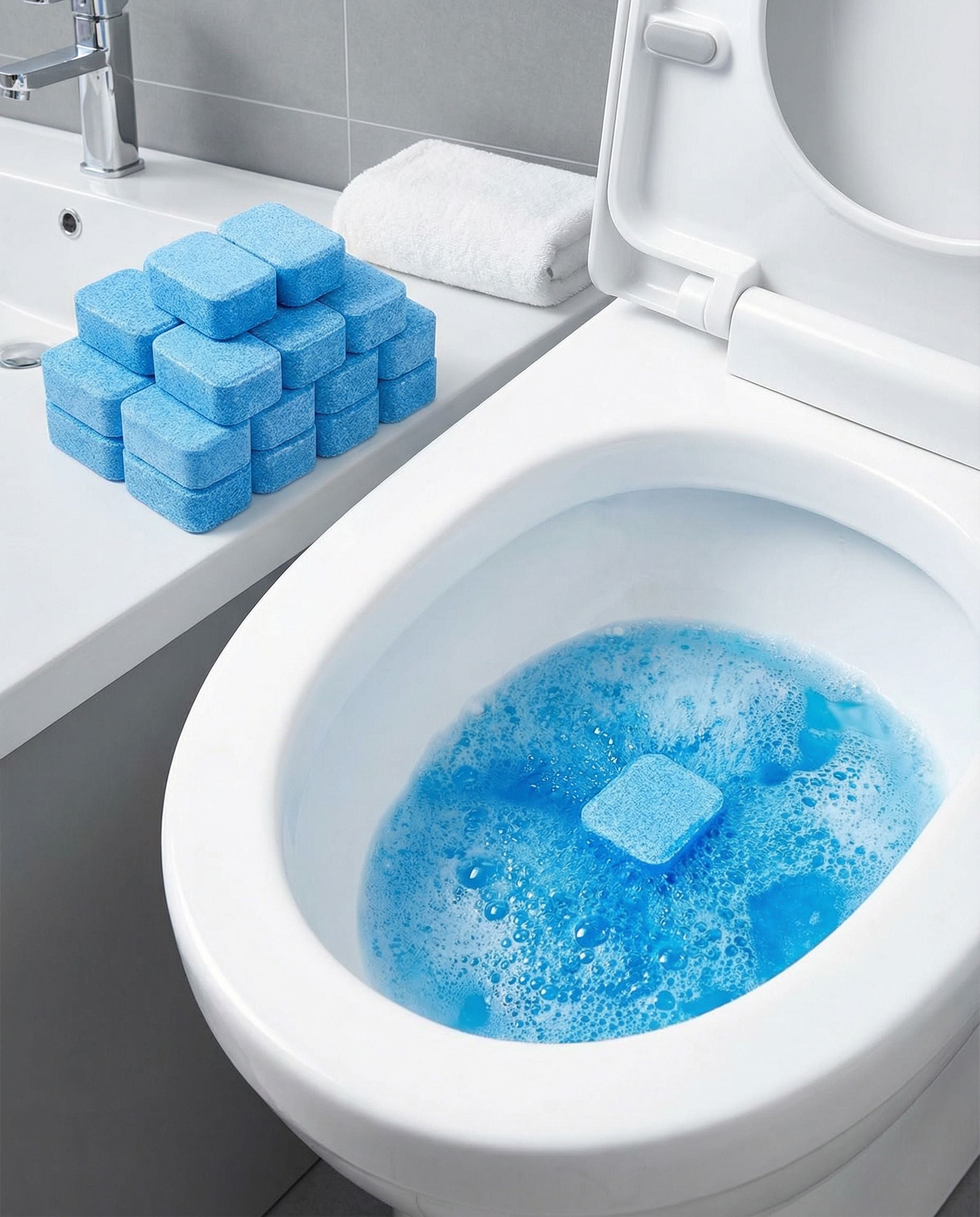 Automatic Toilet Cleaning Fizzy Tablet, Deep Cleaning Toilet Bubble Tablet, Easy Use Toilet Cleaner, Multi-Application Cleaning Accessories